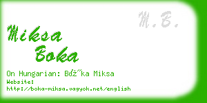 miksa boka business card